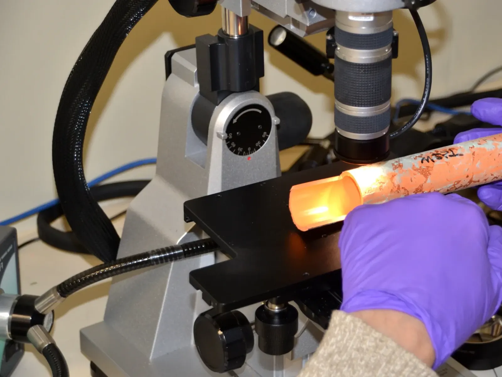 Rubber testing equipment in a polymer laboratory